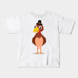 Happy Thanksgiving Baby Chick Smiling Kids T-Shirt